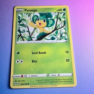 pansage - 006/189 (common) — pokemon: darkness ablaze